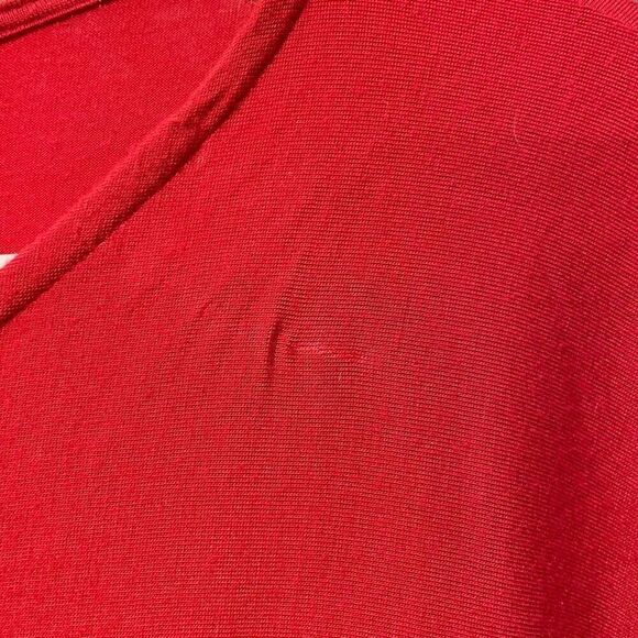 Jason by Comfy USA Dress Womens M Red Mini 3/4 Sleeve Balloon Hem Lagenlook Flow - Picture 8 of 9